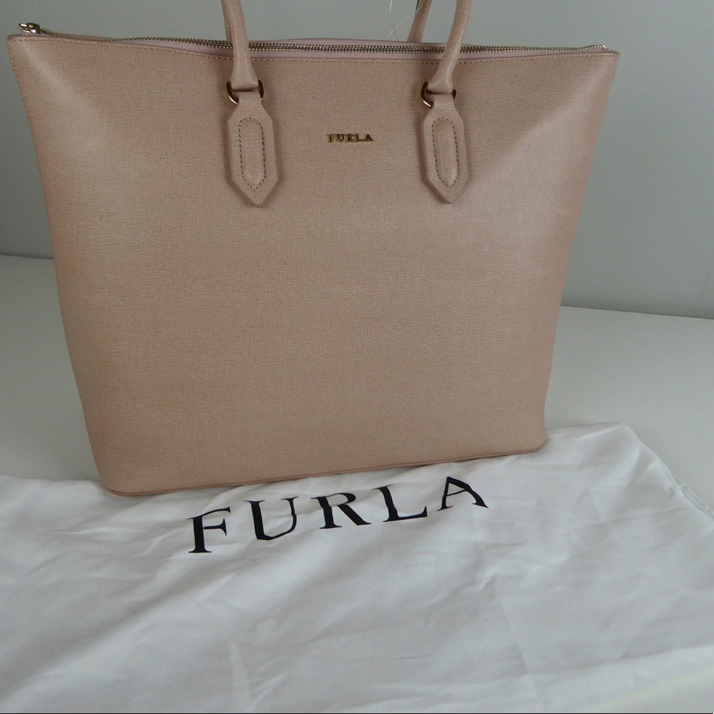 Furla Pin Tote Shoulder Bag Purse Moonstone NWT